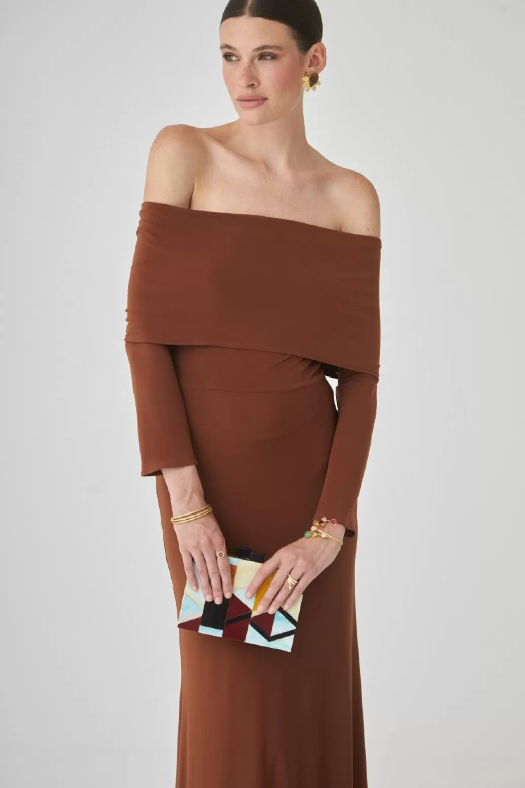 Coosy VESTIDO CHOCOBMARRÓN