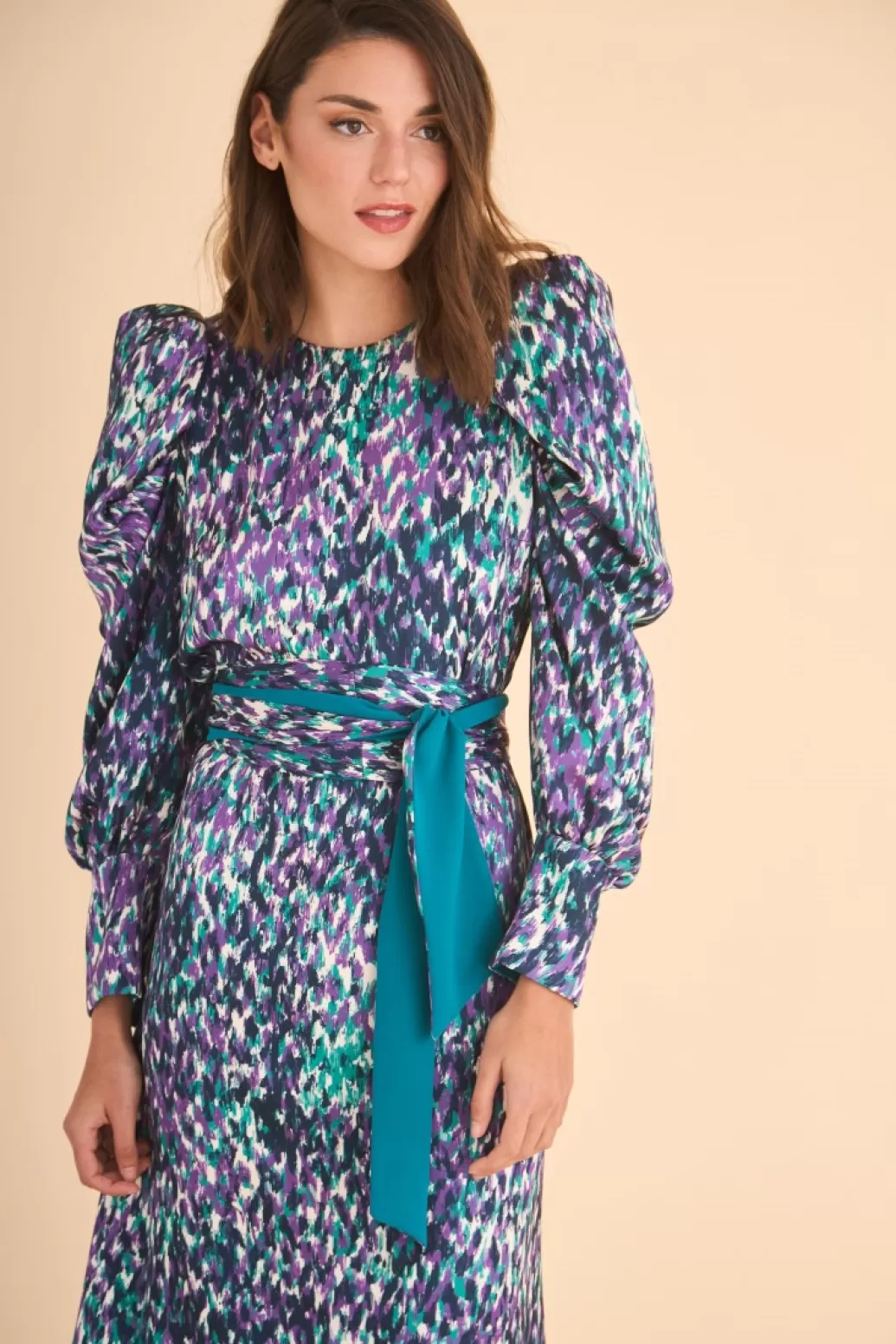 Coosy VESTIDO INES MB VERDE/ESTAMPADO